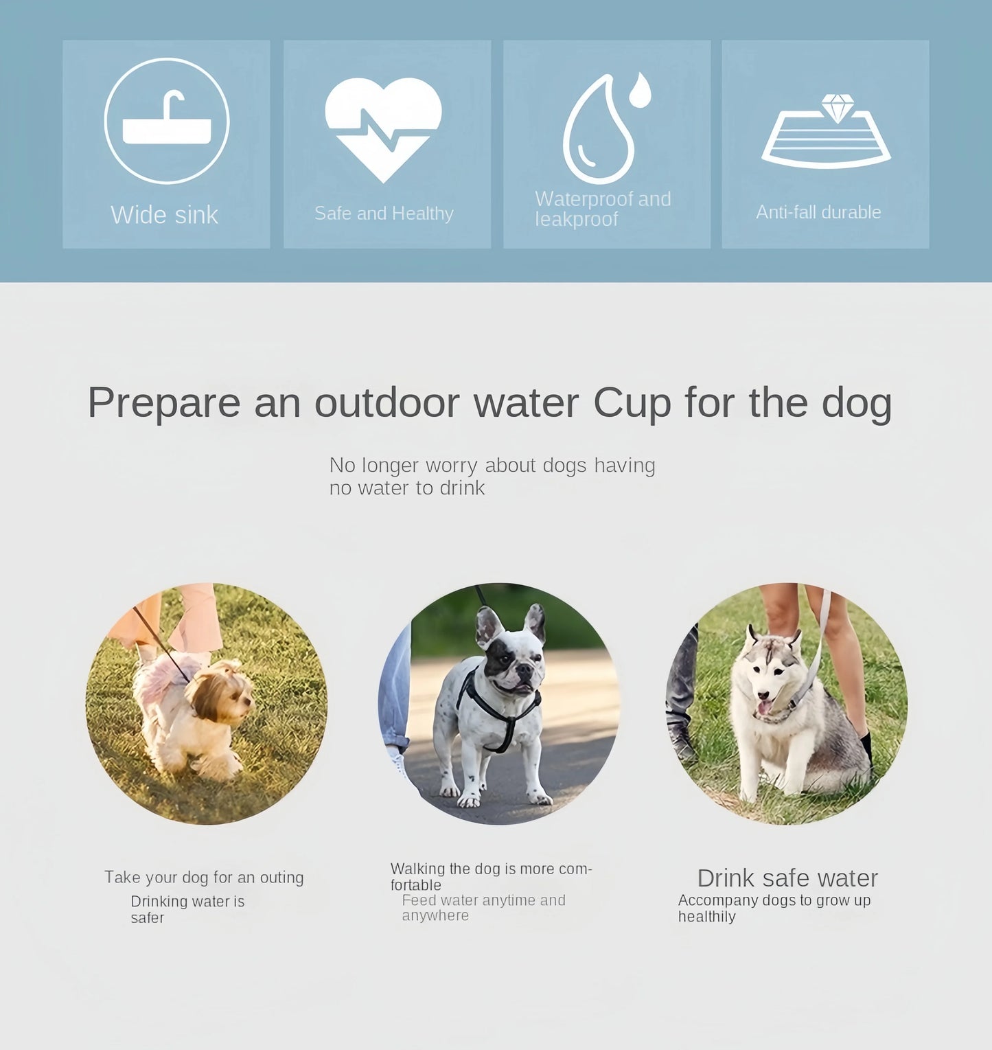 🐾 Portable Pet Water Bottle – Keep Your Pup Hydrated Anywhere
