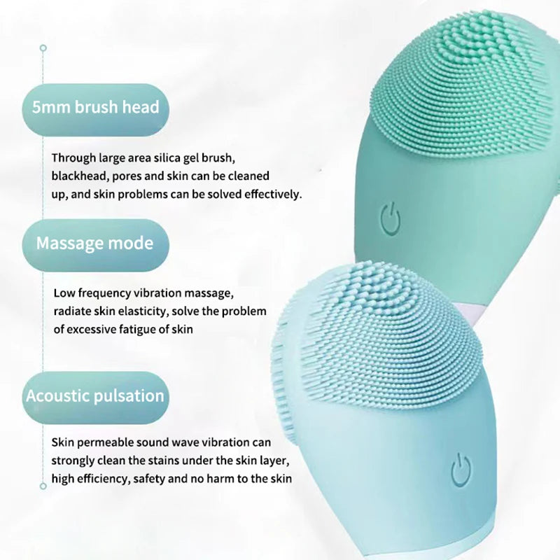 Electric Silicone Facial Cleansing Brush