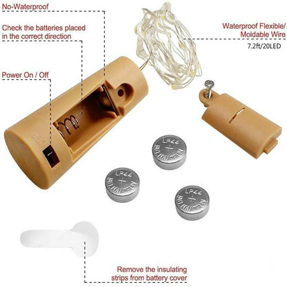 ✨Bar LED Wine Bottle Cork 2M String Lights Christmas Decoration ✨