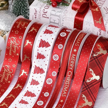 🎄5M Christmas Printed Ribbon – Add Magic to Every Gift &amp; Holiday Creation🎁