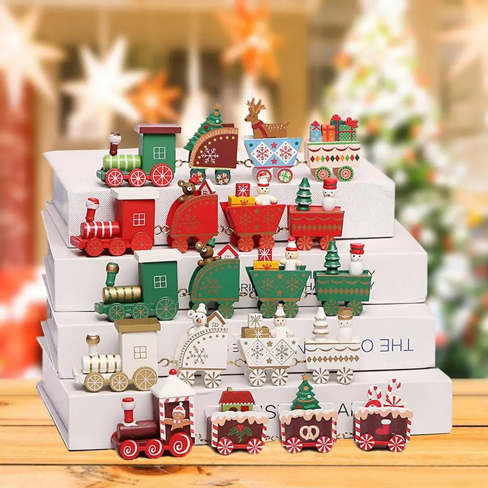 🚂Christmas Train Decoration – Plastic or Wooden Style (Choose Your Perfect Holiday Look!)