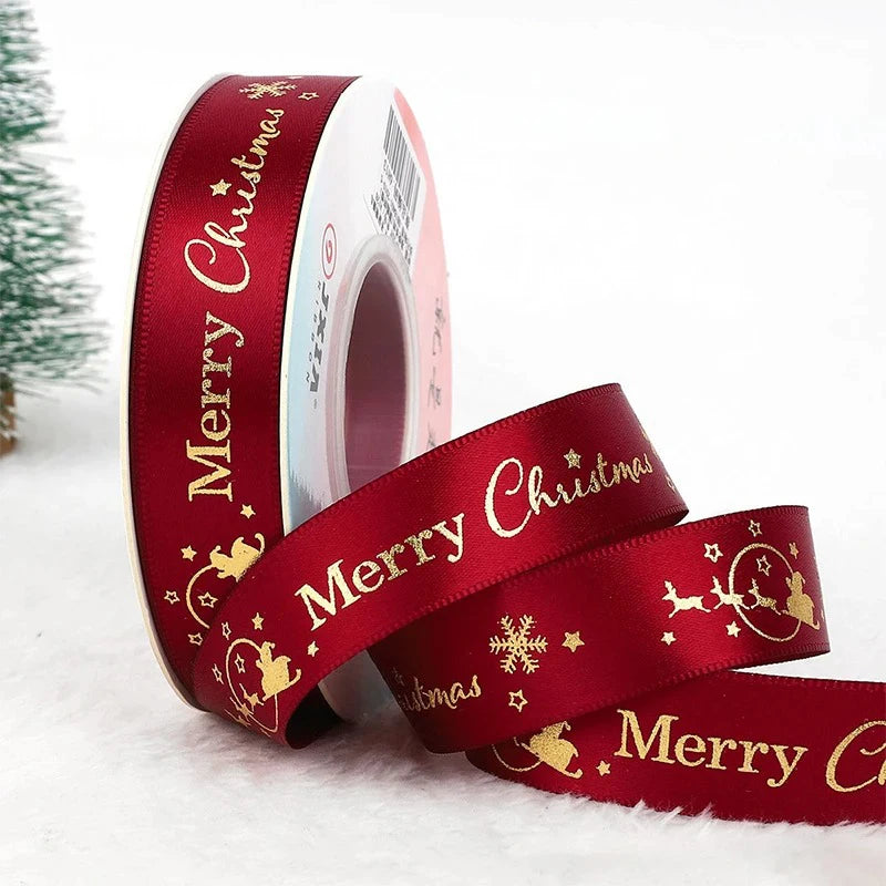 🎄5M Christmas Printed Ribbon – Add Magic to Every Gift &amp; Holiday Creation🎁