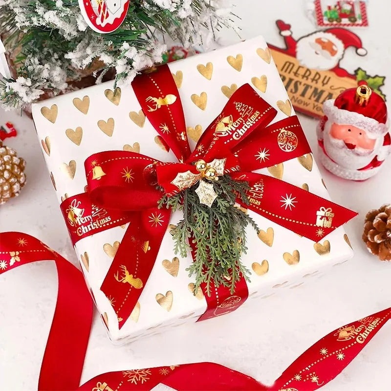 🎄5M Christmas Printed Ribbon – Add Magic to Every Gift &amp; Holiday Creation🎁