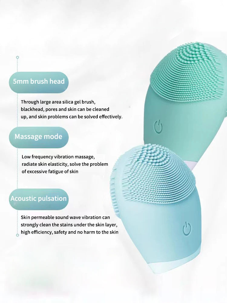Electric Silicone Facial Cleansing Brush