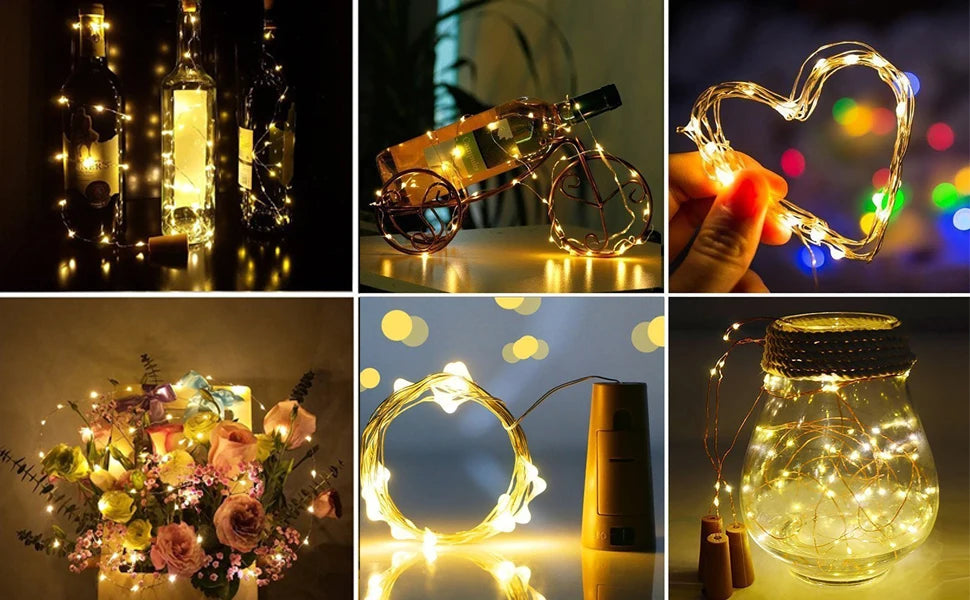 ✨Bar LED Wine Bottle Cork 2M String Lights Christmas Decoration ✨