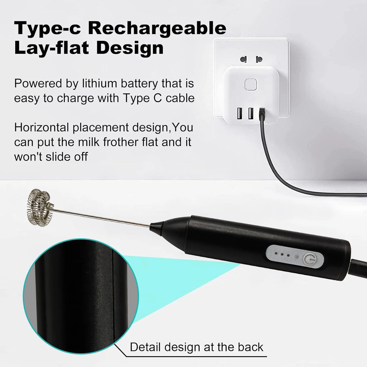 USB Rechargeable Mini Milk Frother – 3-Speed Electric Coffee "JuuJ"