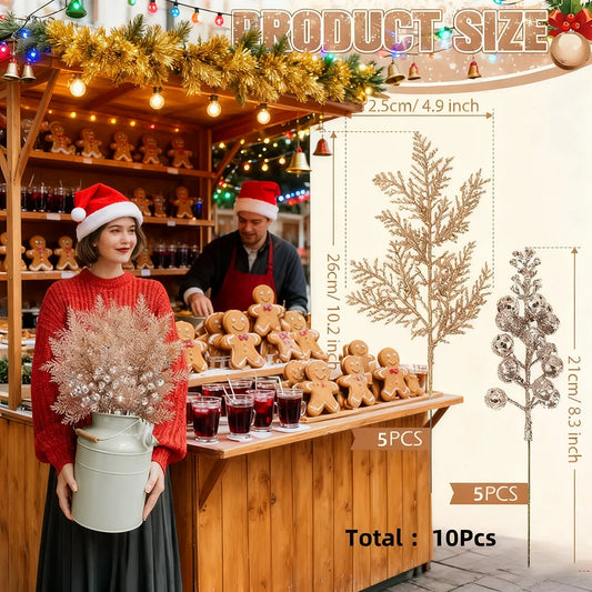 ✨ Festive Artificial Berry &amp; Pine Needle Bouquets – Add Sparkle to Your Christmas Decor!