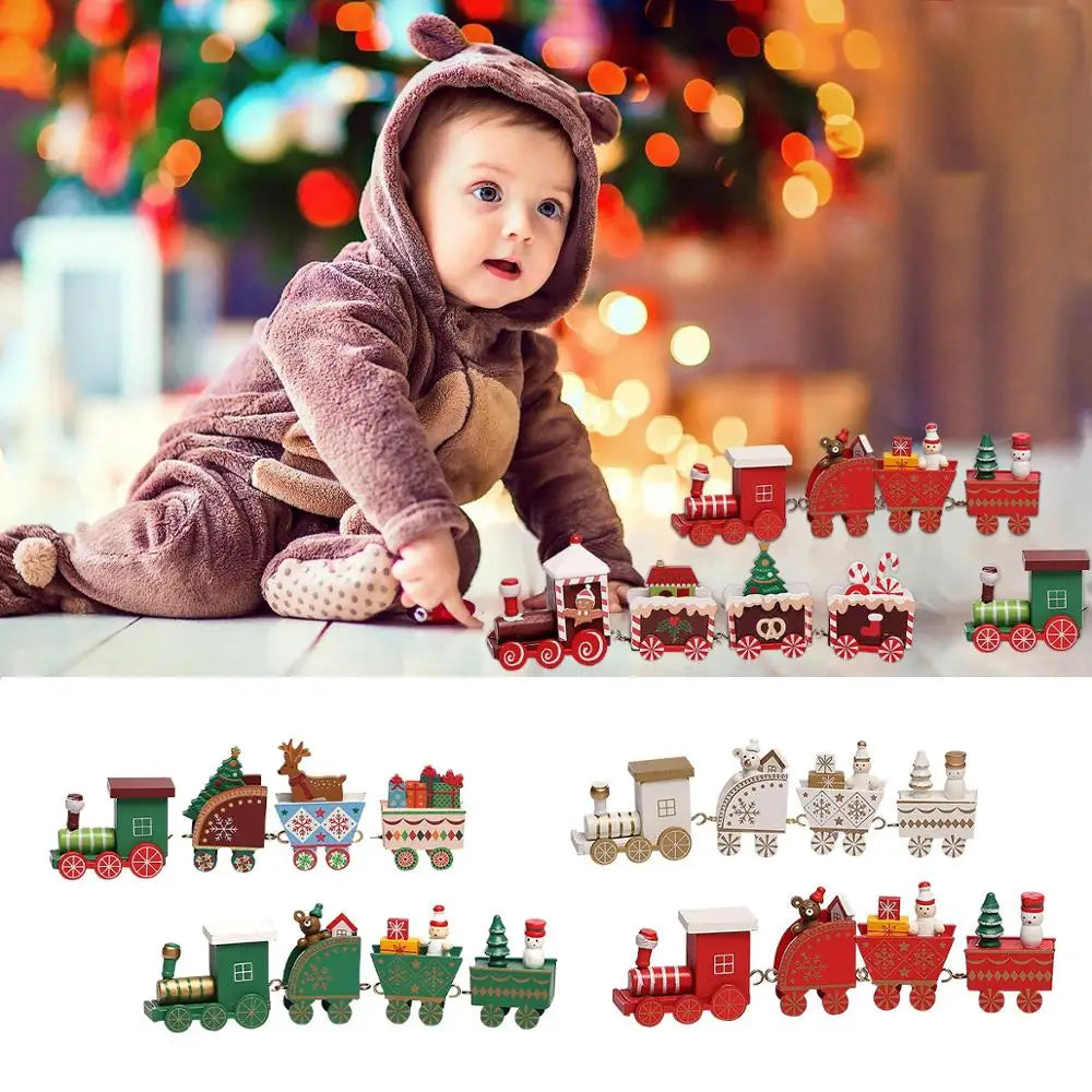 🚂Christmas Train Decoration – Plastic or Wooden Style (Choose Your Perfect Holiday Look!)