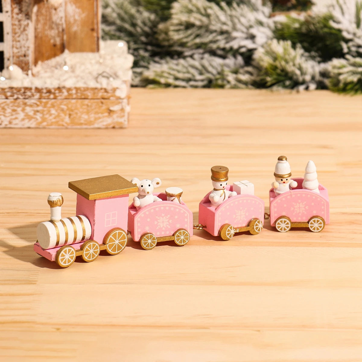 🚂Christmas Train Decoration – Plastic or Wooden Style (Choose Your Perfect Holiday Look!)