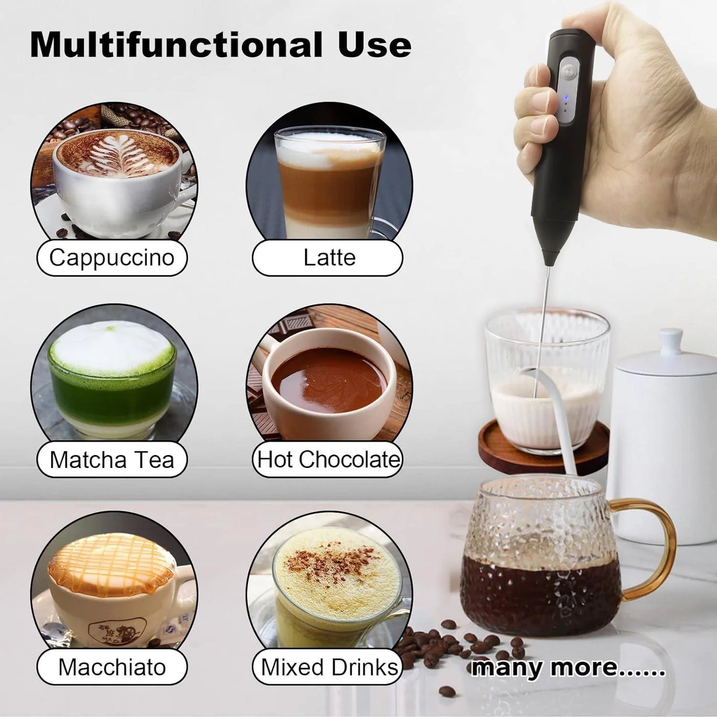 USB Rechargeable Mini Milk Frother – 3-Speed Electric Coffee "JuuJ"