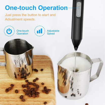 USB Rechargeable Mini Milk Frother – 3-Speed Electric Coffee "JuuJ"